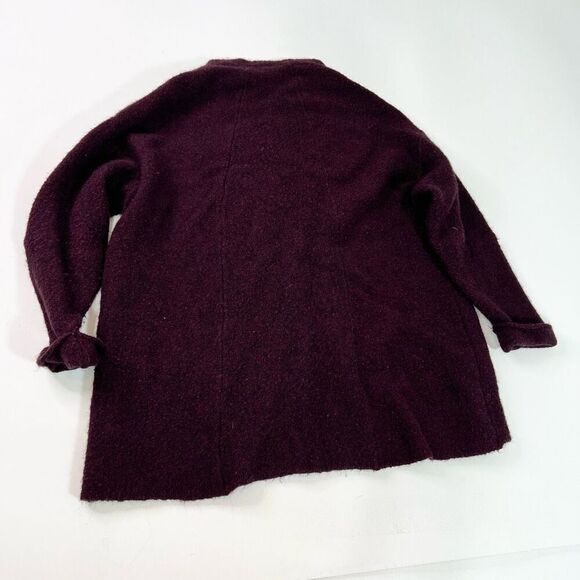Free People Sweater Womens Large Purple Wool Blend Mock Neck Boxy Oversized Fit - Picture 8 of 10